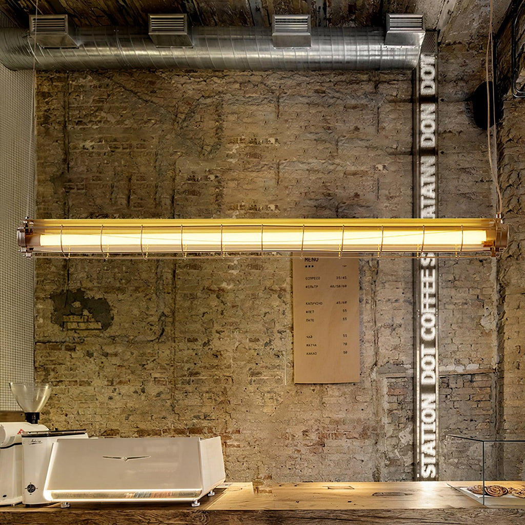 Integrated LED Industrial Linear Pendant Light