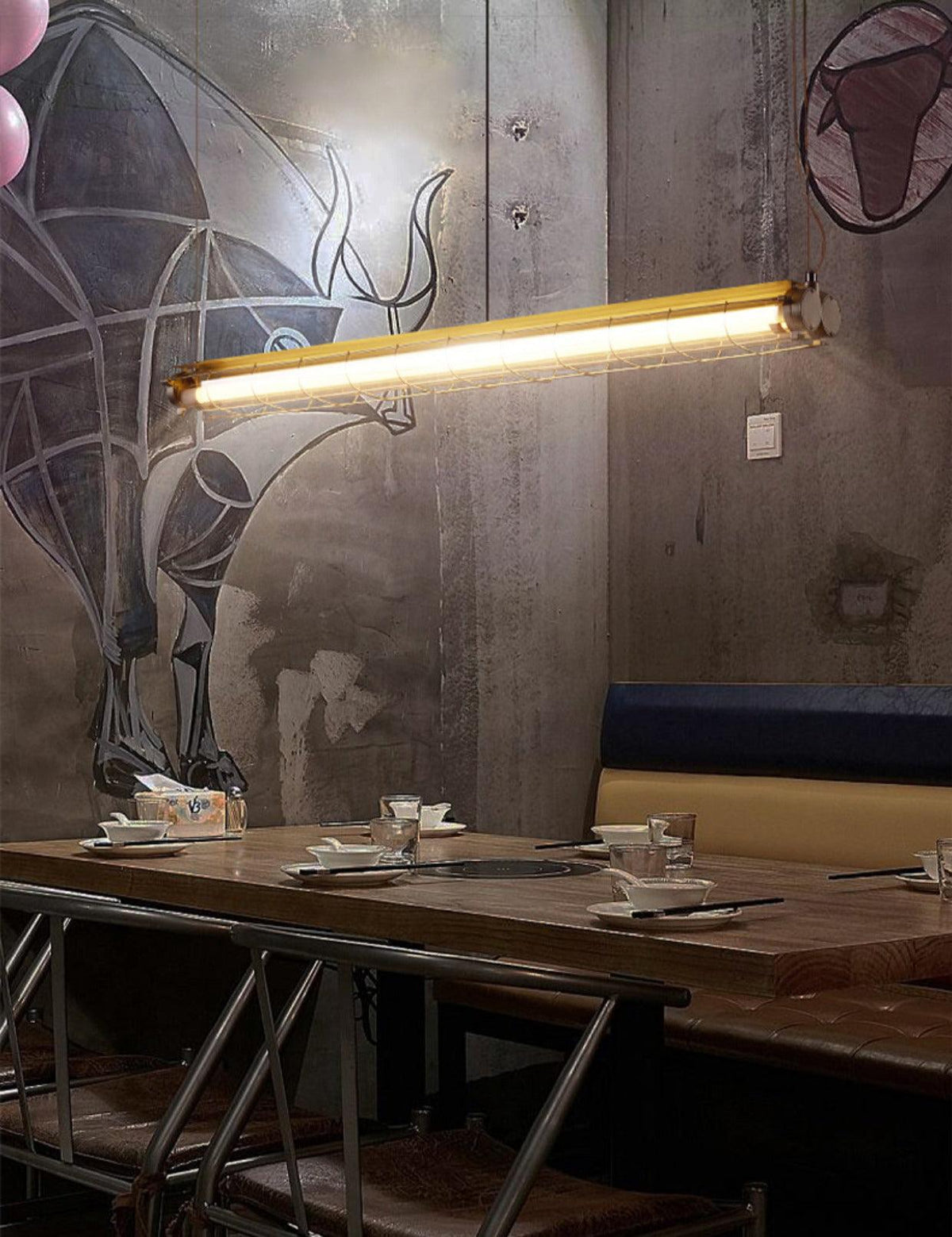 Integrated LED Industrial Linear Pendant Light