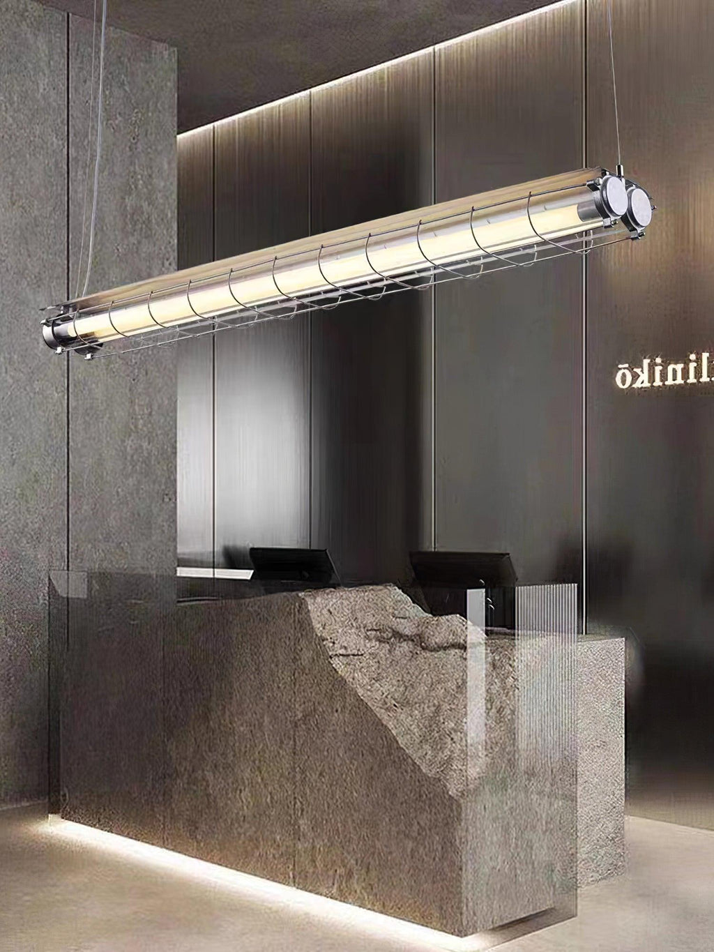 Integrated LED Industrial Linear Pendant Light