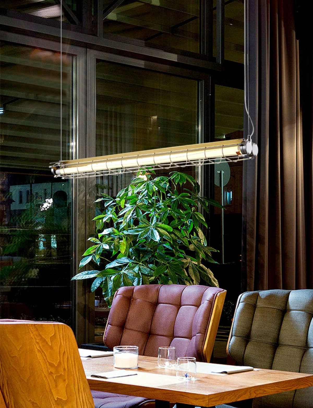 Integrated LED Industrial Linear Pendant Light