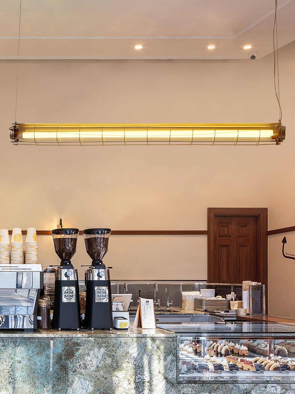 Integrated LED Industrial Linear Pendant Light