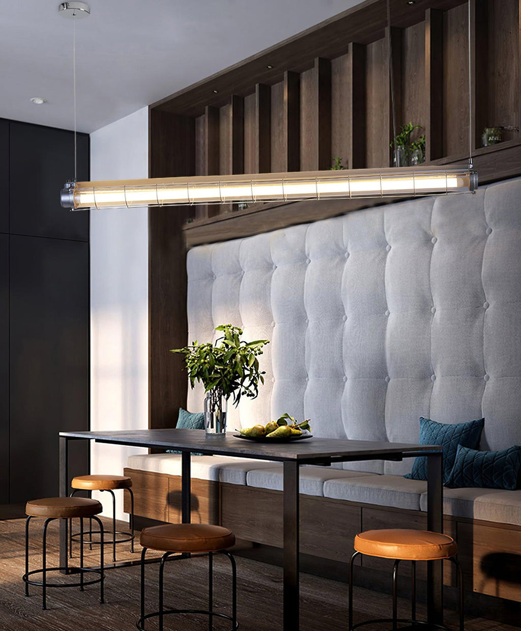 Integrated LED Industrial Linear Pendant Light