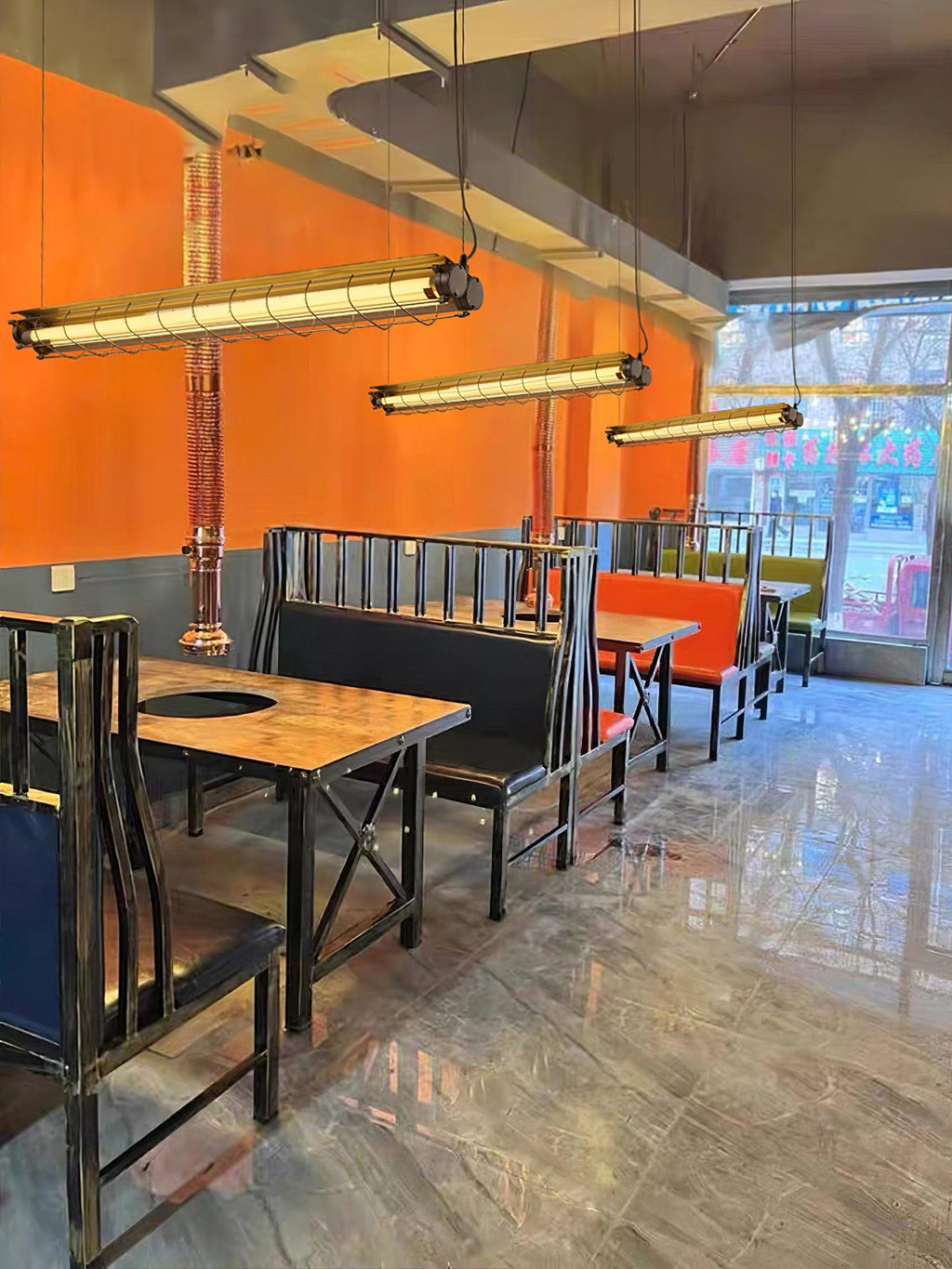 Integrated LED Industrial Linear Pendant Light