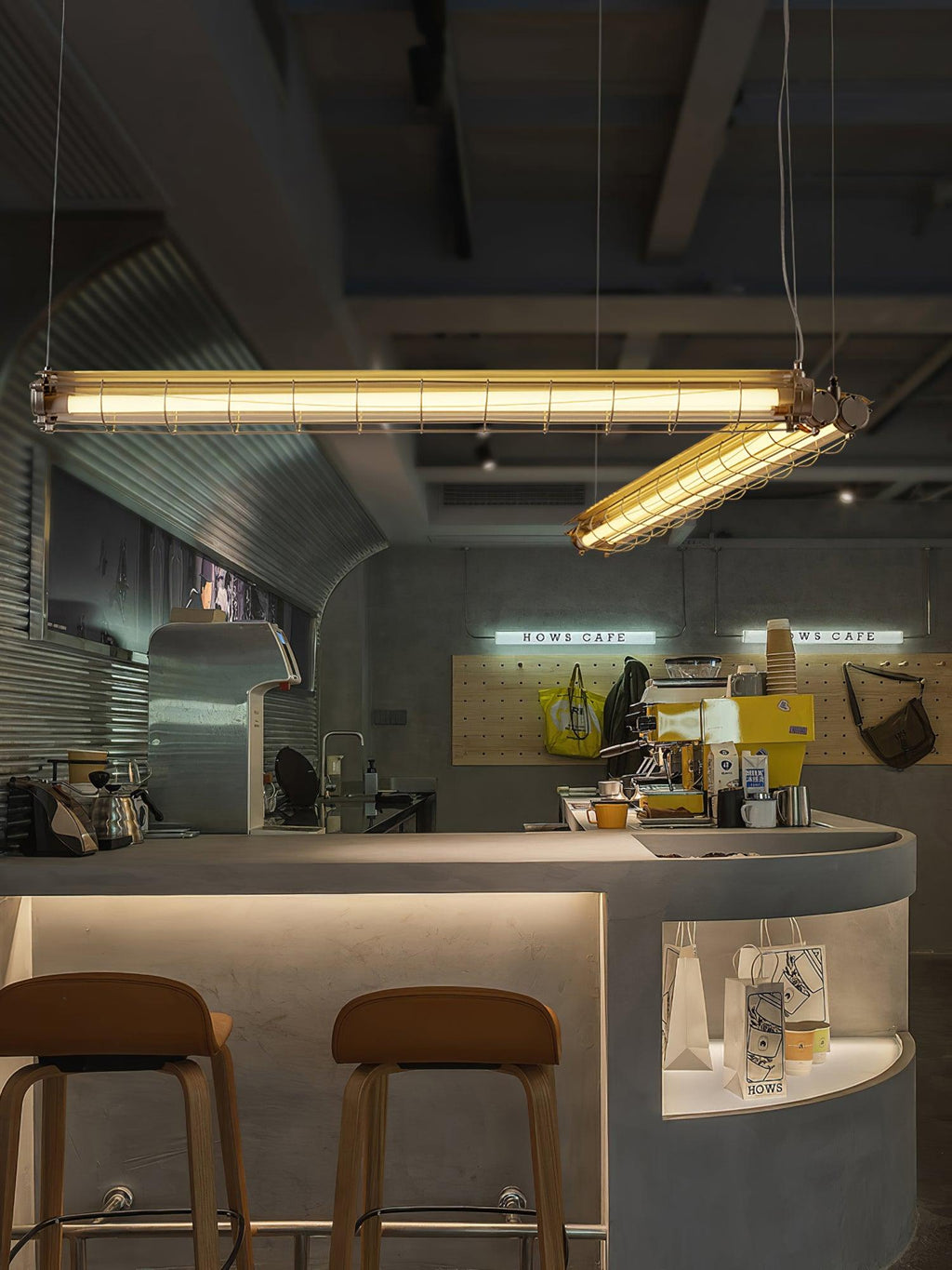 Integrated LED Industrial Linear Pendant Light