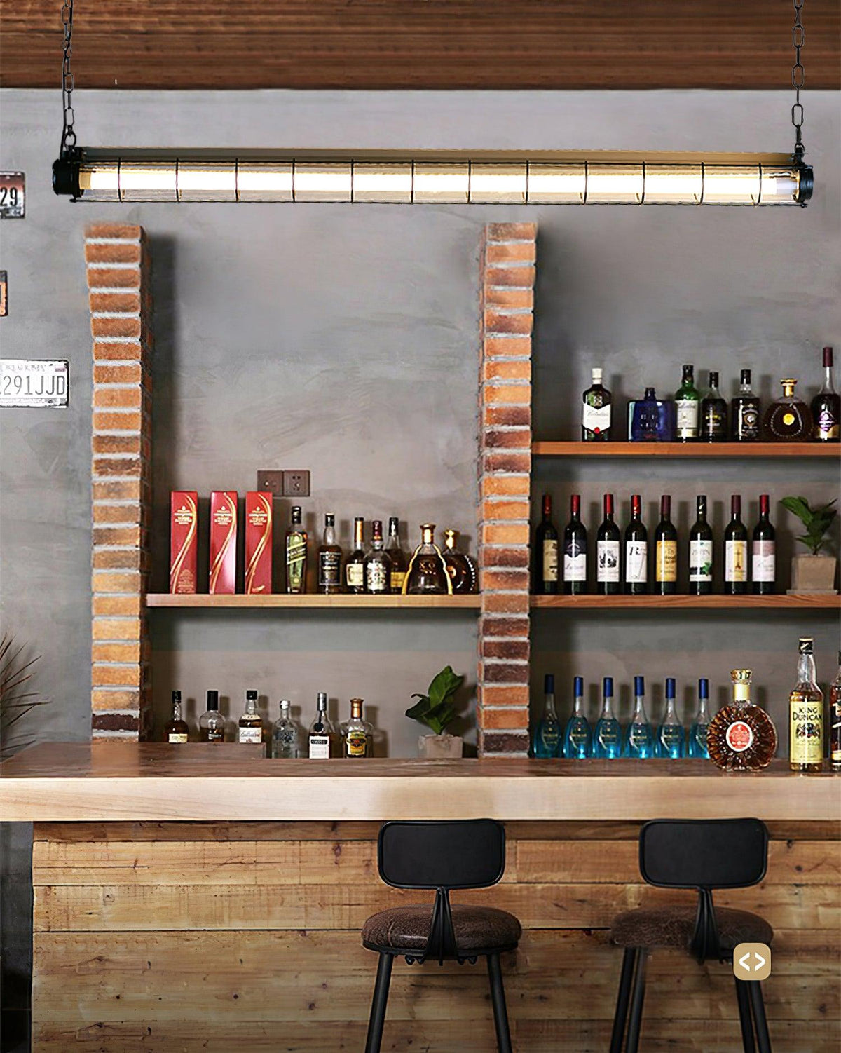 Integrated LED Industrial Linear Pendant Light