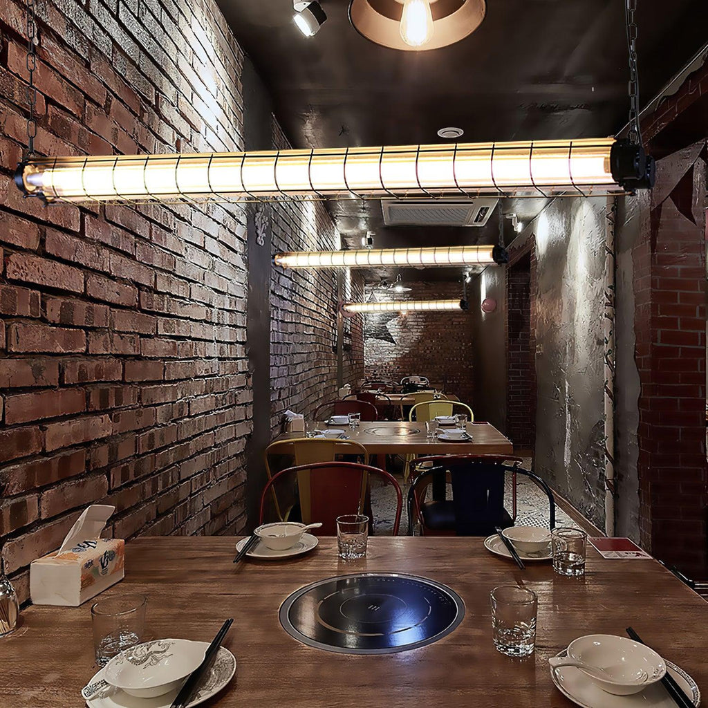 Integrated LED Industrial Linear Pendant Light