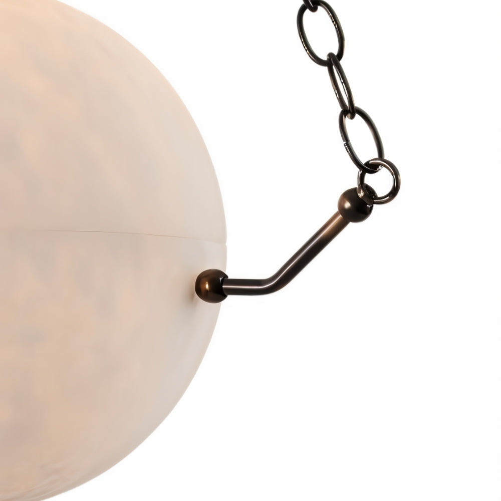 Copper Finish Alabaster Minimalist Pendant Light