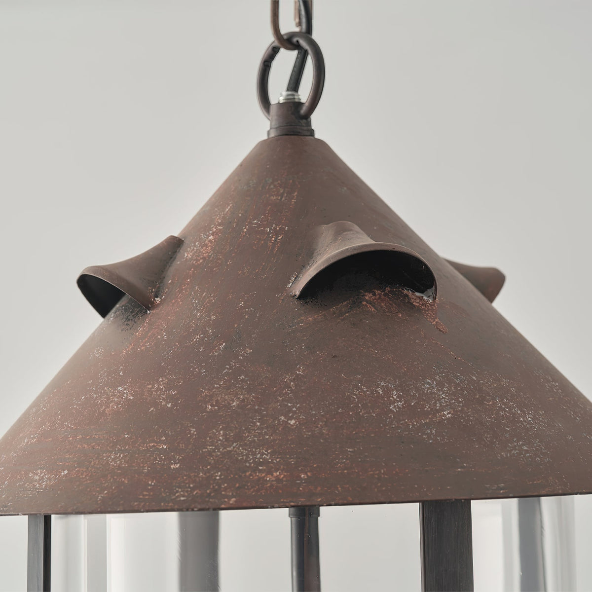 Vintage Industrial Three Head Pendant Lamp With Glass Shade