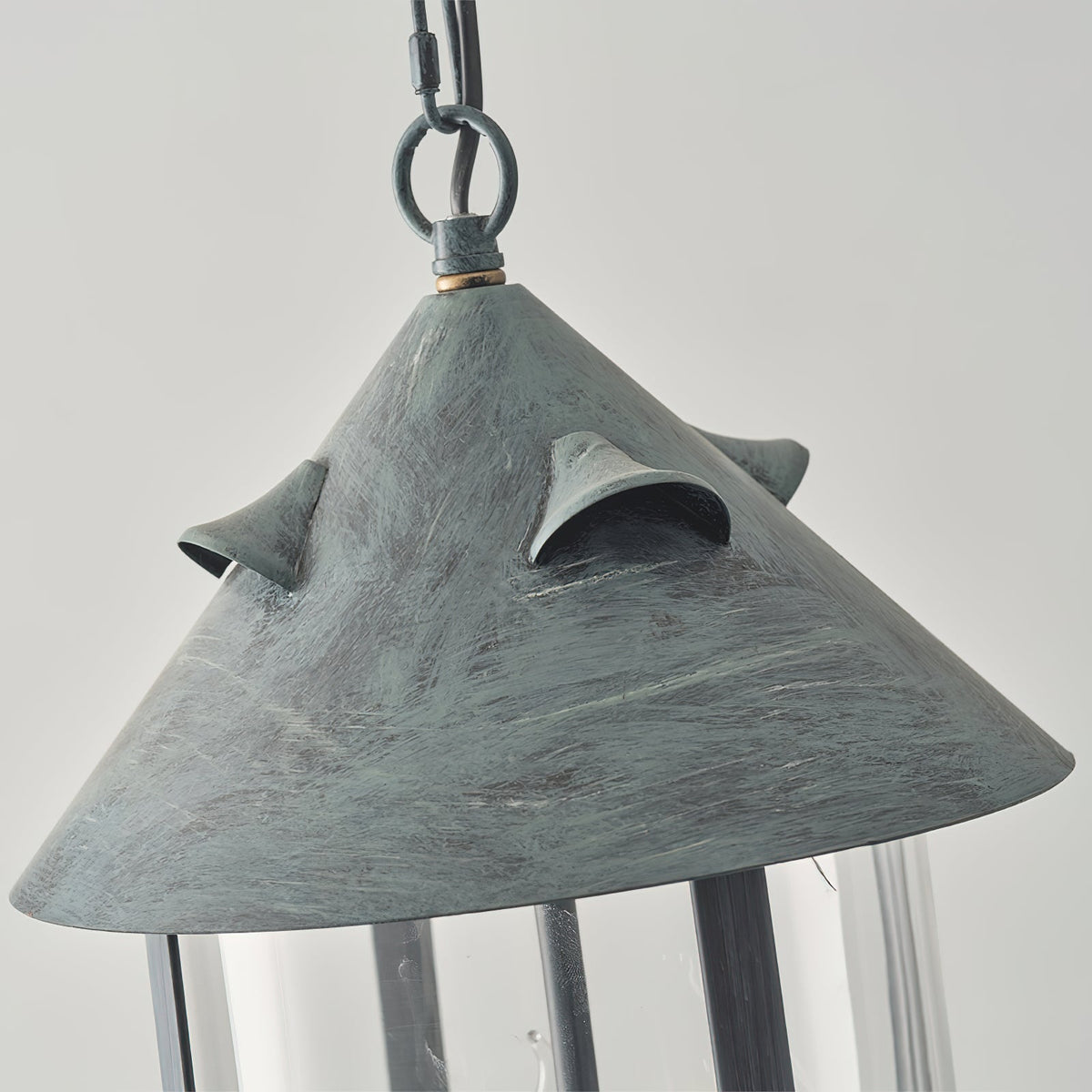 Vintage Industrial Three Head Pendant Lamp With Glass Shade