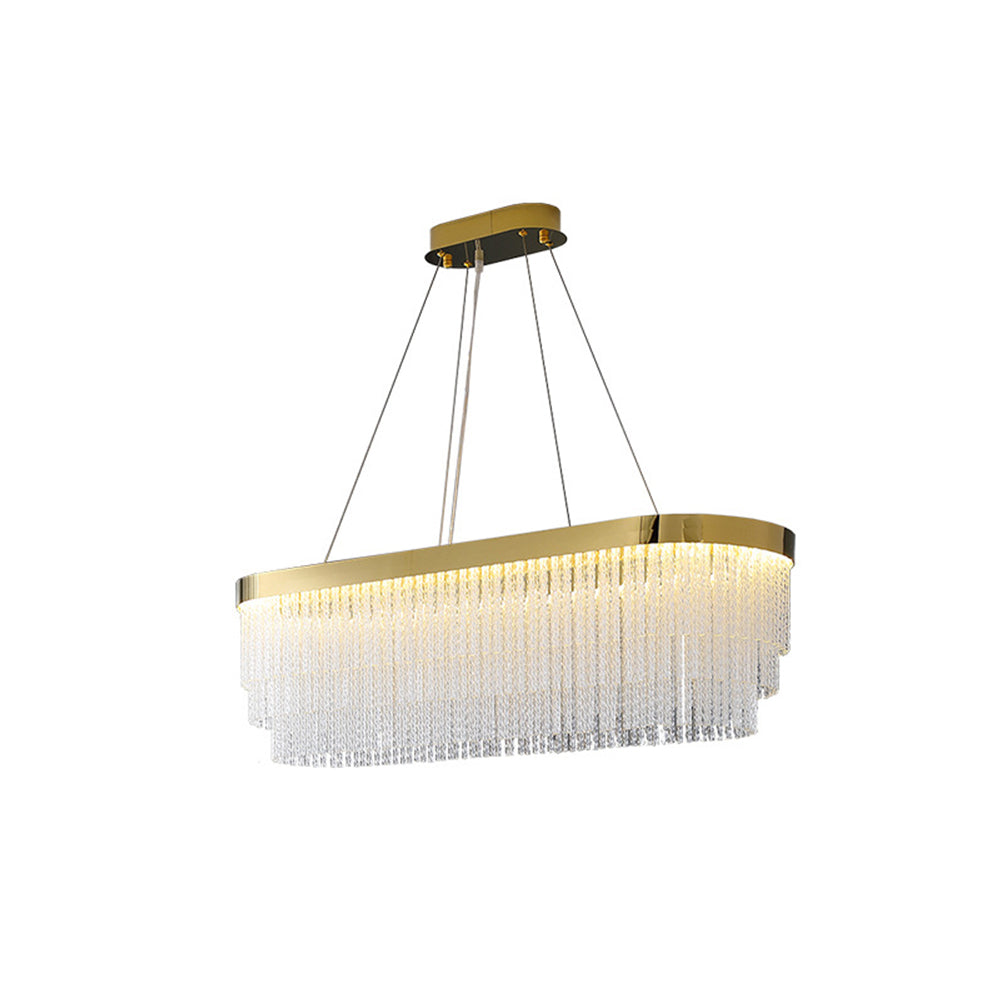 Pendant Light Crystal Gold Spiral for Living Room Ambience