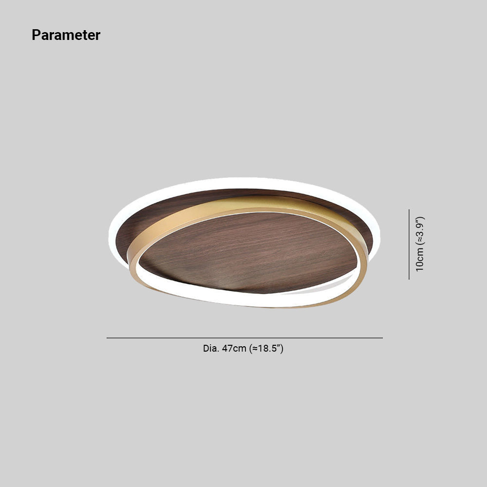 Gold Metal Finish Aurora Dimmable Round Ceiling Light For Bedroom
