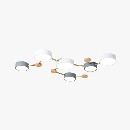 Living Room And Bedroom Modern LED Ceiling Light With Wood Accent