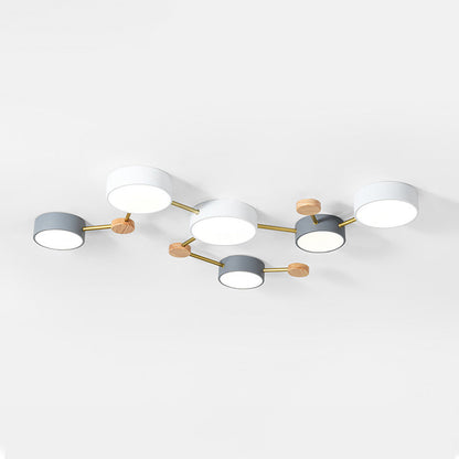 Living Room And Bedroom Modern LED Ceiling Light With Wood Accent