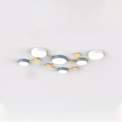 Living Room And Bedroom Modern LED Ceiling Light With Wood Accent