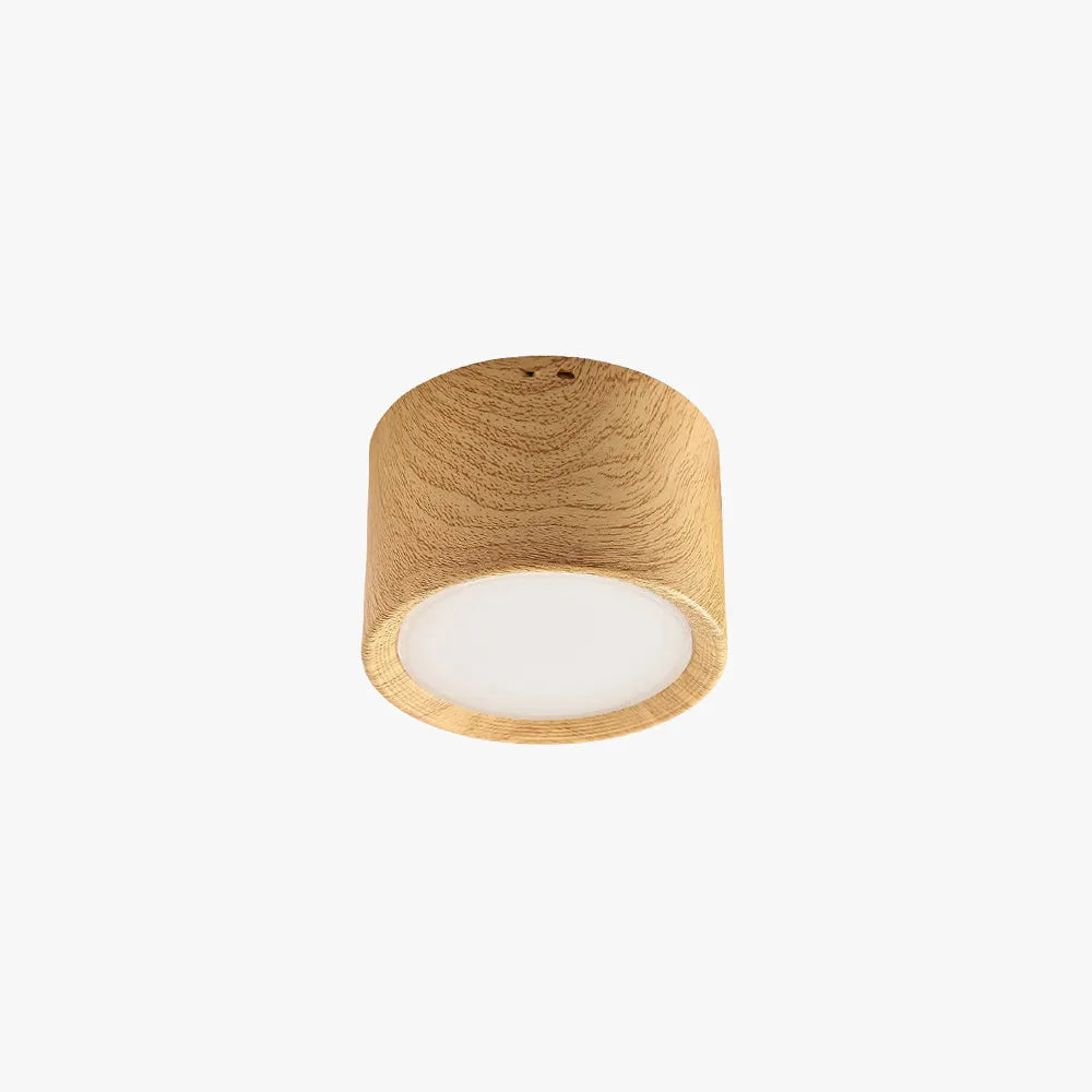 White Wood Or Black Finish Modern Round Flush Mount Ceiling Light