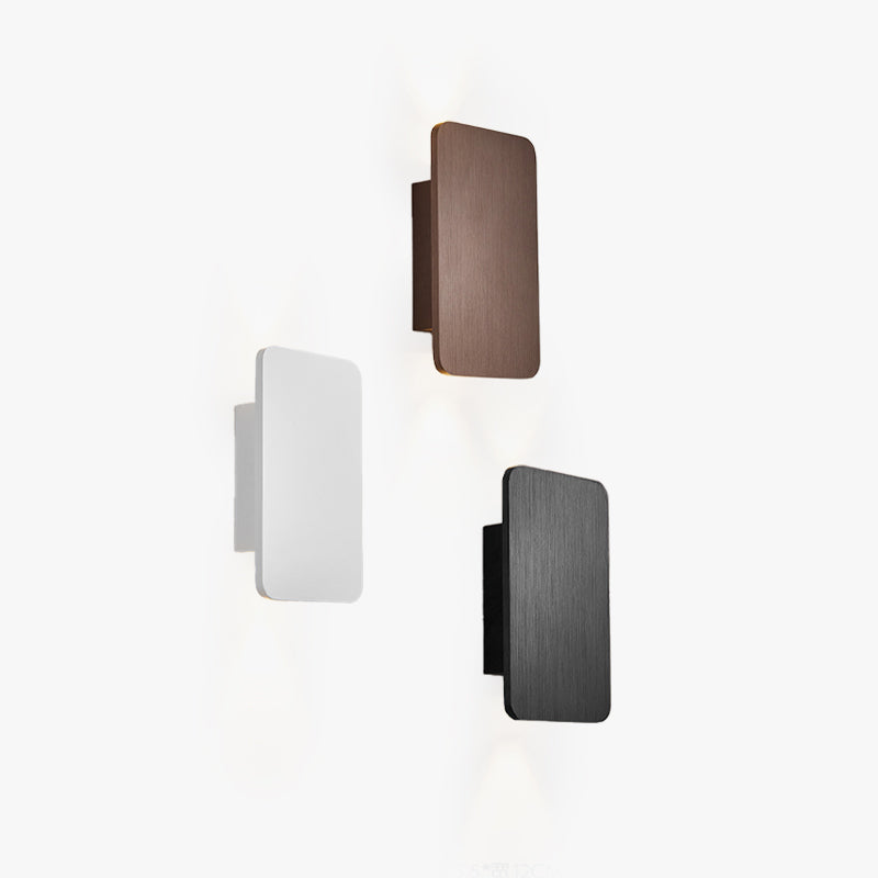 Metal Finishes Wall Light Contemporary Rectangular