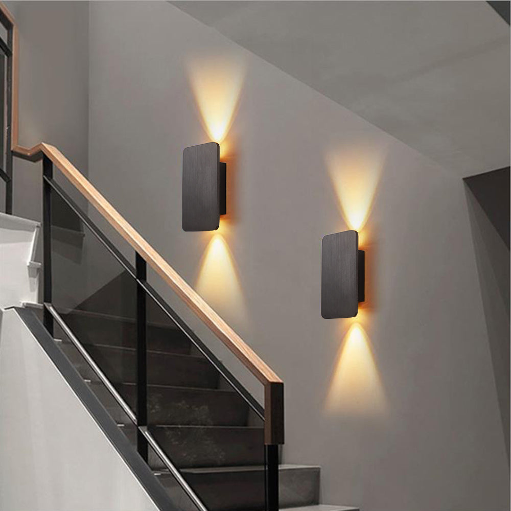 Metal Finishes Wall Light Contemporary Rectangular