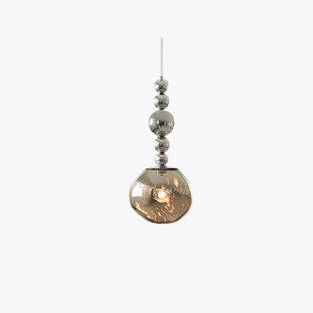 Ambient Glow Glass Shade Retro Chrome LED Pendant Light