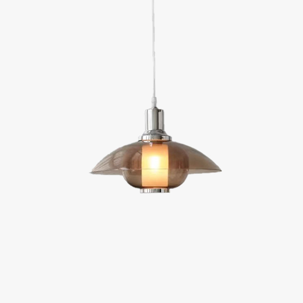 Pendant Light LED Round Modern With Glass Brown For Ambience