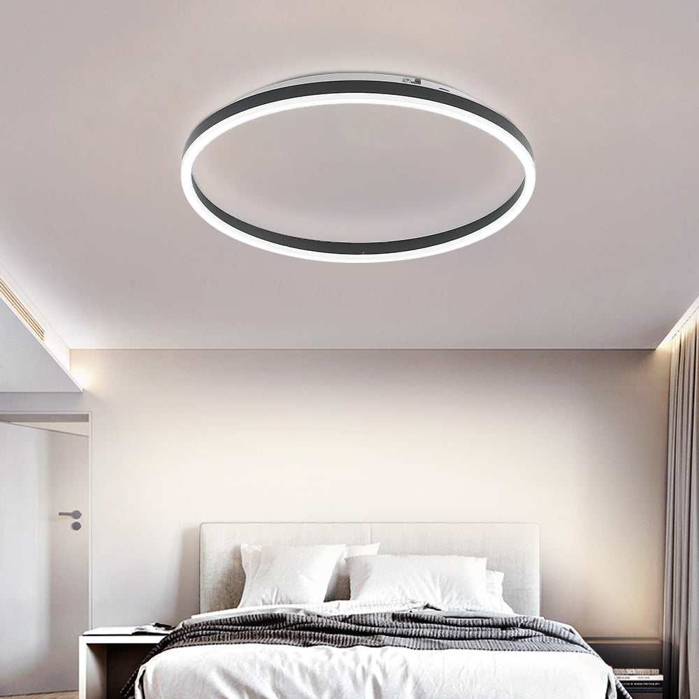 Black Gold Or White Sleek Circular Flush Mount Ceiling Light