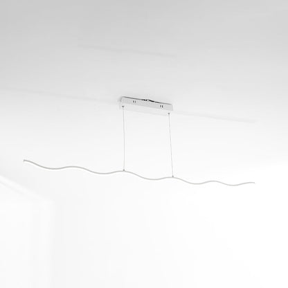Modern Black And White Linear Wave Pendant Light