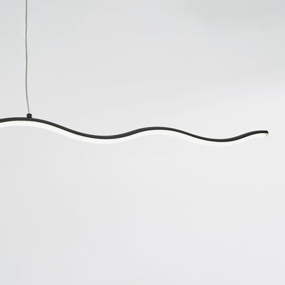 Modern Black And White Linear Wave Pendant Light
