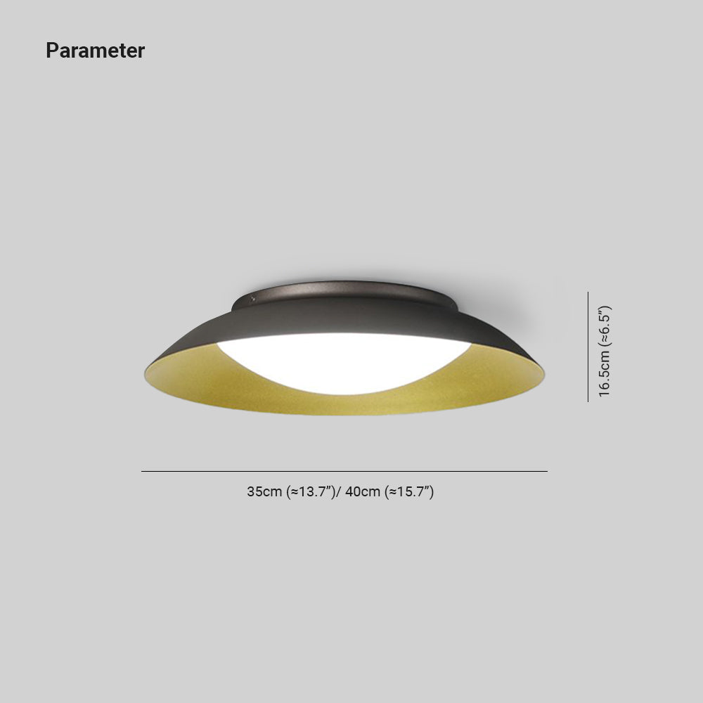 Flush Mount Round Brass Aurora Ceiling Light