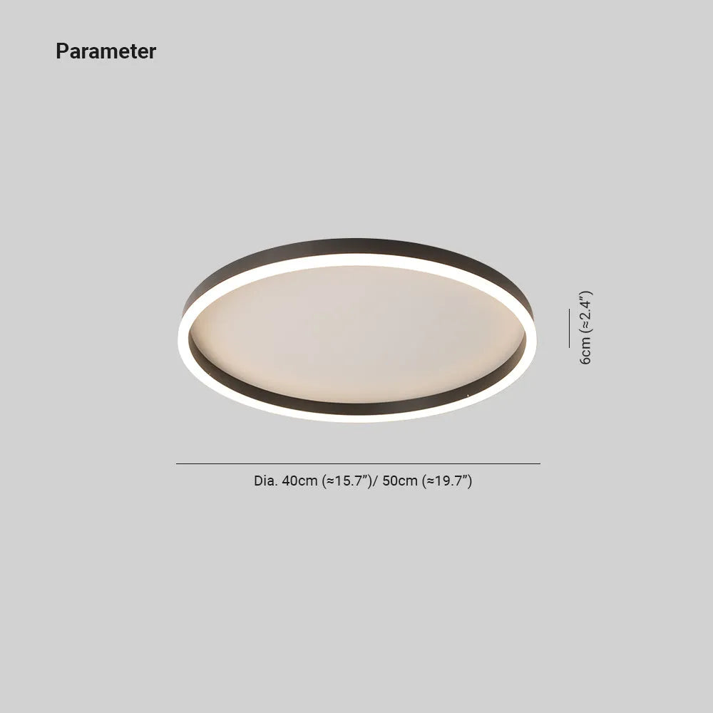 Black Finish Flush Mount Minimalist Ceiling Light Ring