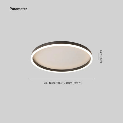 Black Finish Flush Mount Minimalist Ceiling Light Ring