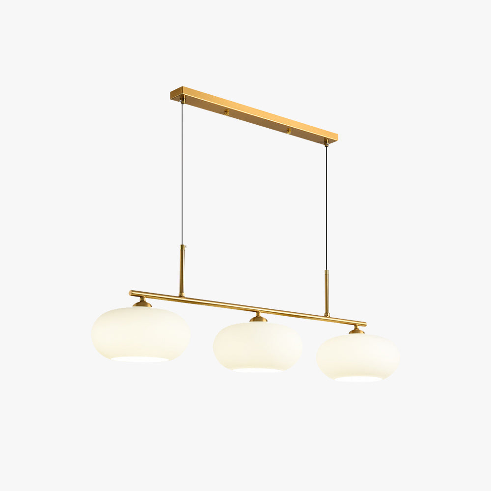 Warm Glow And Three Shades Cream Glass Pendant Light