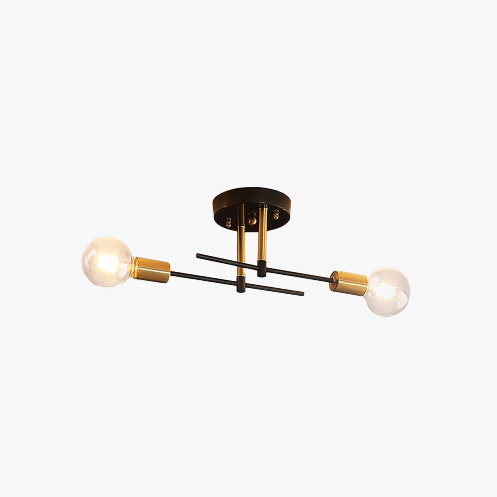 Glass And Metal Dimmable LED Globe Flush Mount Ceiling Light