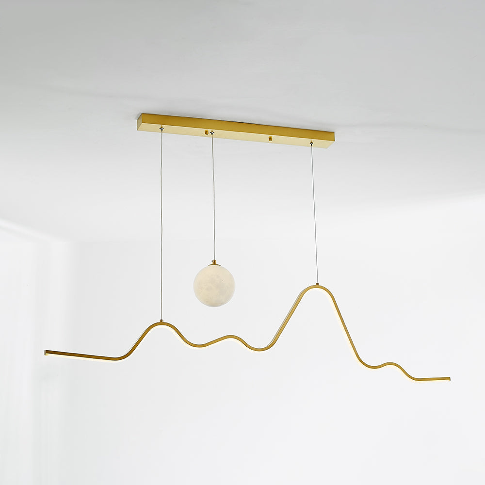 Metal Pendant Light Wavy Minimalist for Dining Rooms