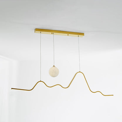 Metal Pendant Light Wavy Minimalist for Dining Rooms