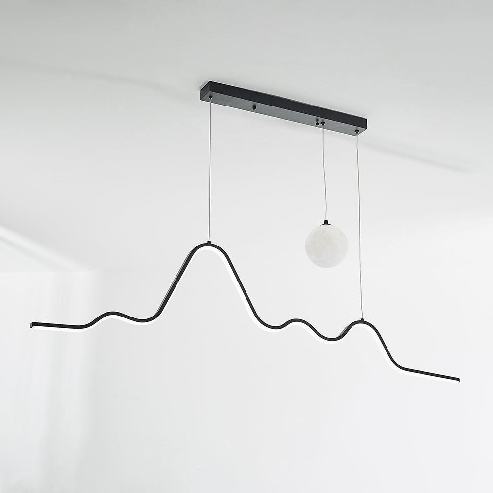 Metal Pendant Light Wavy Minimalist for Dining Rooms