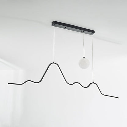 Metal Pendant Light Wavy Minimalist for Dining Rooms