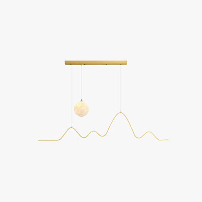 Metal Pendant Light Wavy Minimalist for Dining Rooms