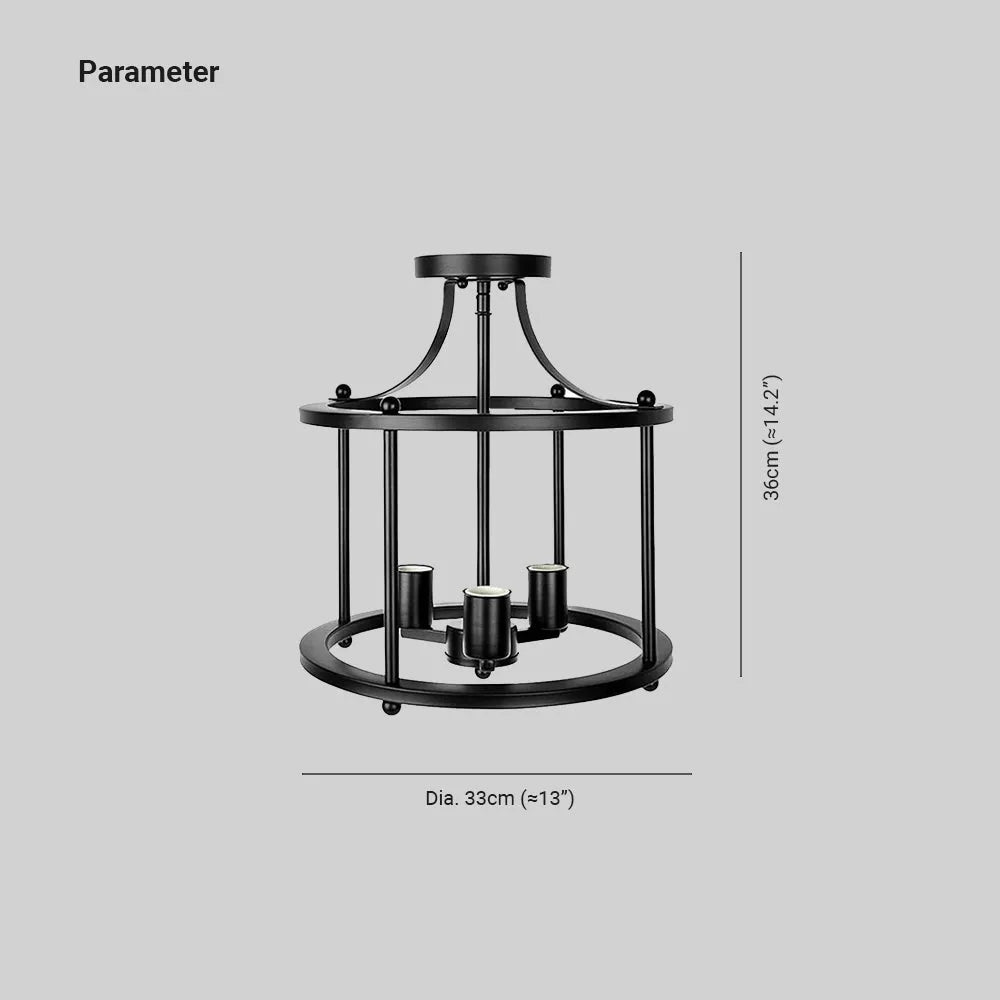 Ceiling Light Industrial LED Flush Mount Lantern For Dining And Living