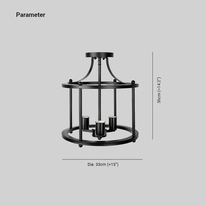 Ceiling Light Industrial LED Flush Mount Lantern For Dining And Living
