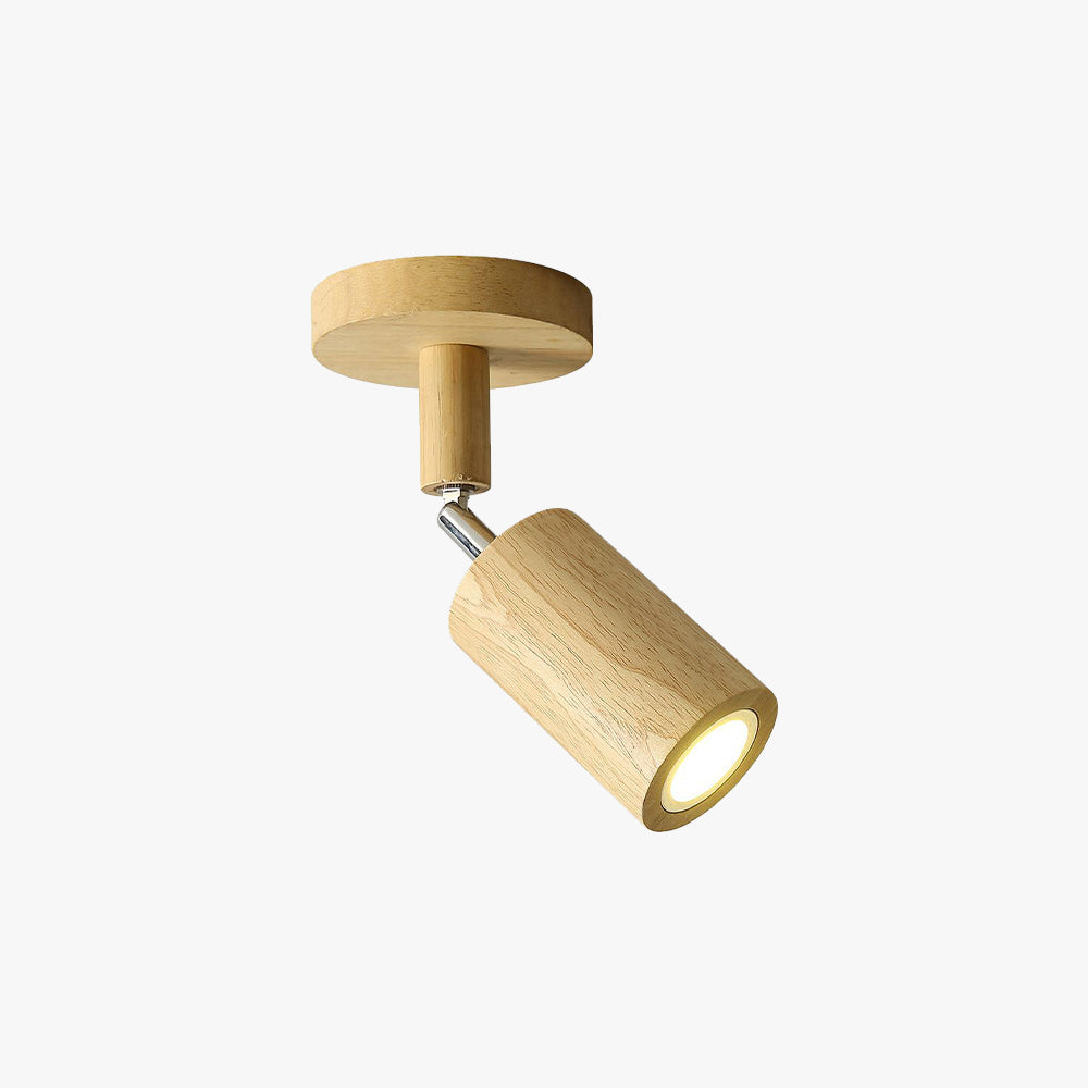 Walnut Wood Finish Adjustable LED Ceiling Spotlight