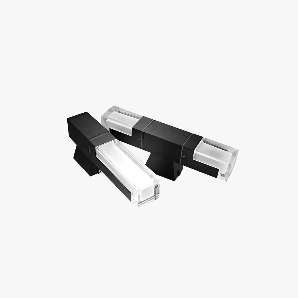 IP65 Rated Outdoor Metal Double Head Rectangular Wall Light