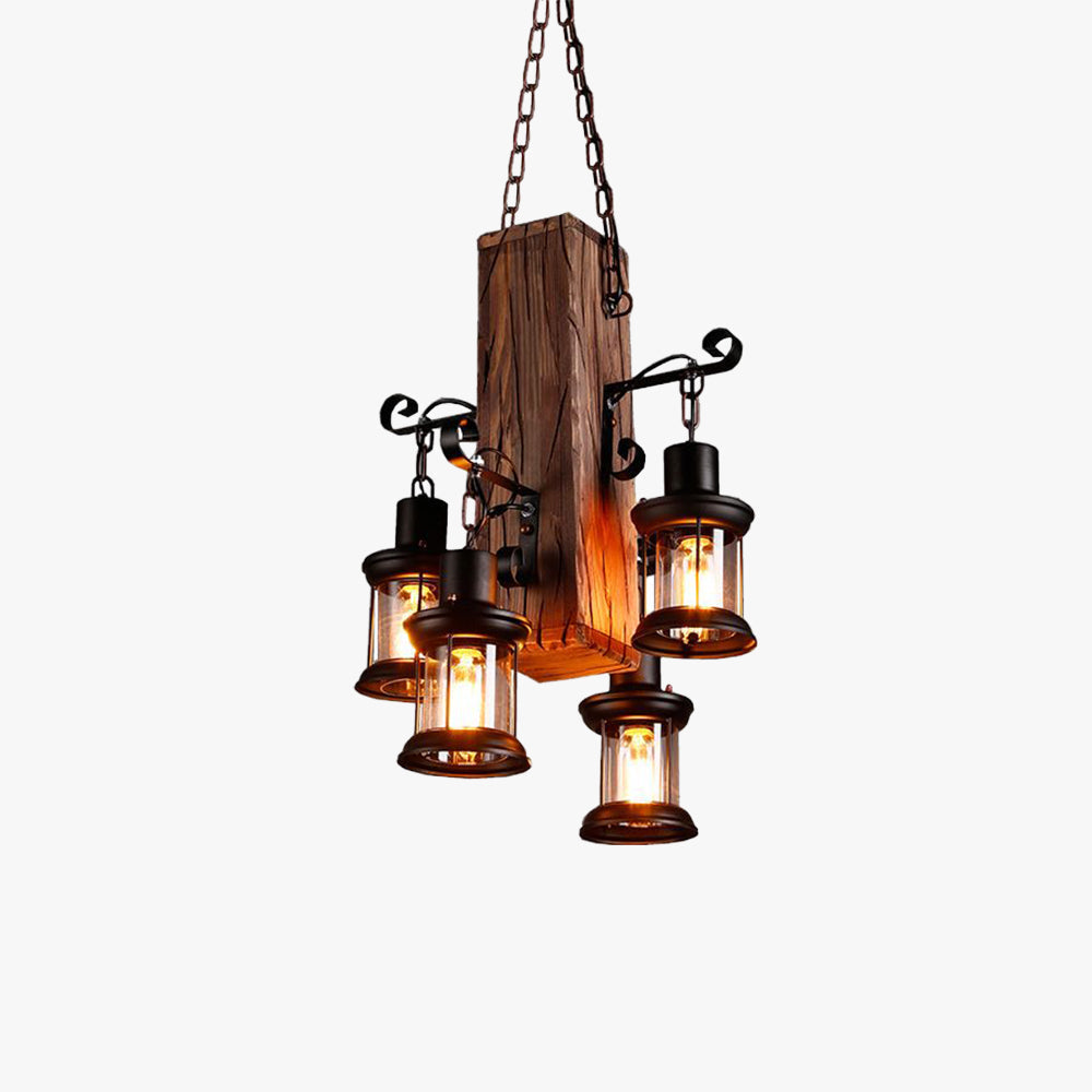 Pendant Light For Cozy Ambience Wooden Industrial Lantern