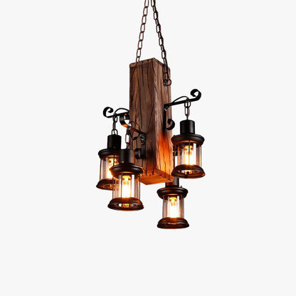 Pendant Light For Cozy Ambience Wooden Industrial Lantern