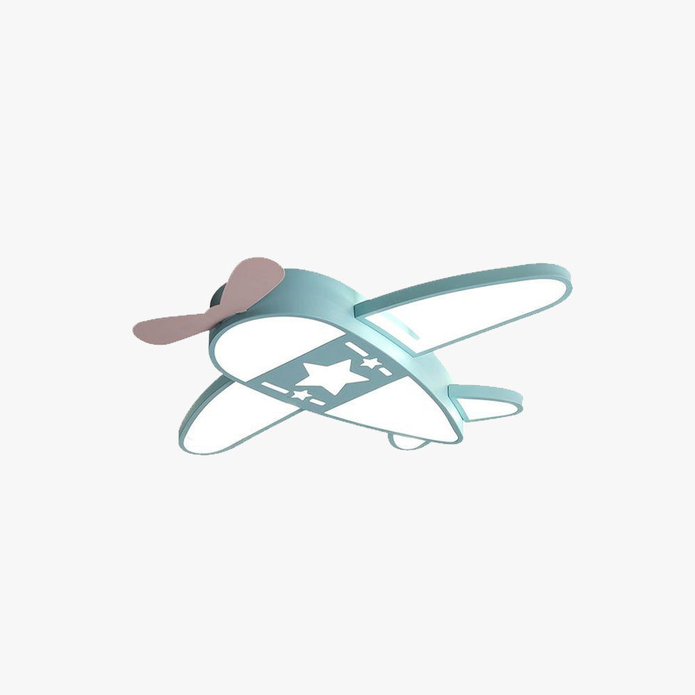 Metal And Acrylic Airplane Shaped Flush Mount Ceiling Light