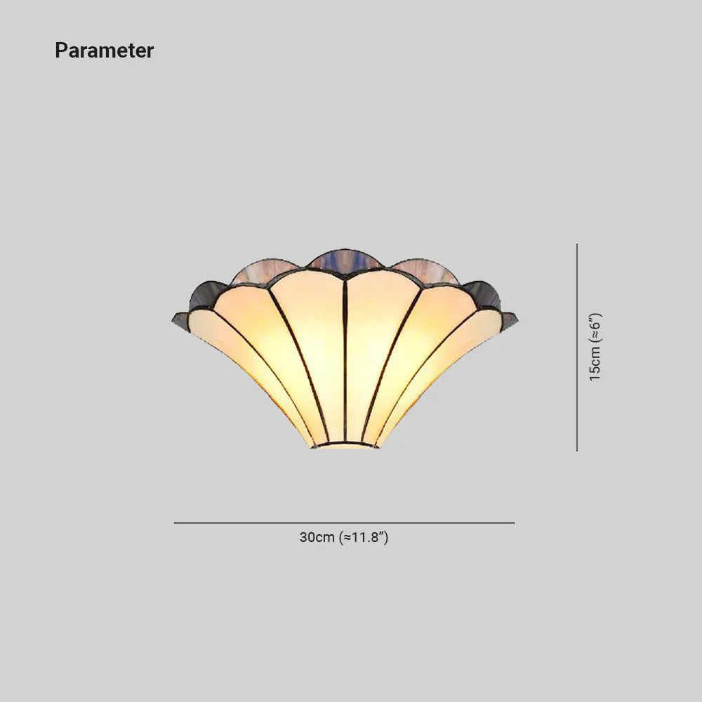 Flower Shaped Beige Glass Wall Lamp