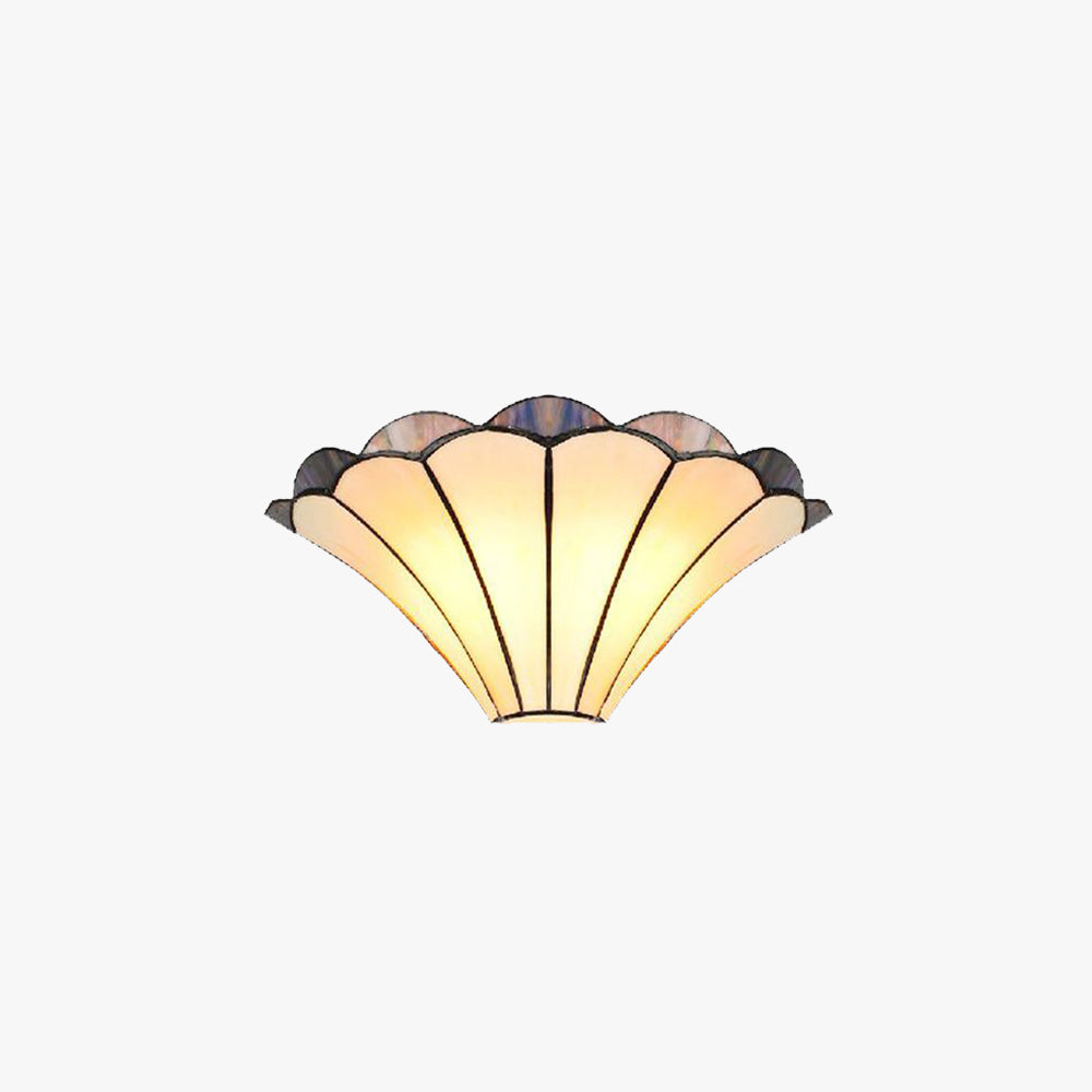Flower Shaped Beige Glass Wall Lamp