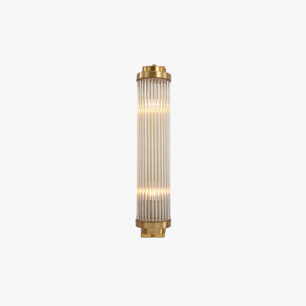 Modern Metal Cylinder Gold Crystal Wall Light