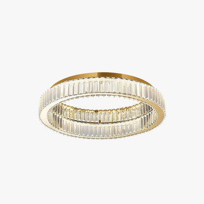 Gold Flush Mount Ceiling Light Aurora Circular Crystal Art Deco