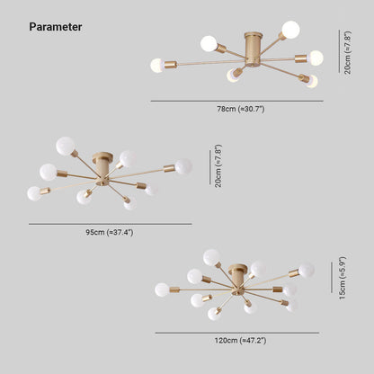 Modern Globe Flush Mount Ceiling Light Luna Bubble