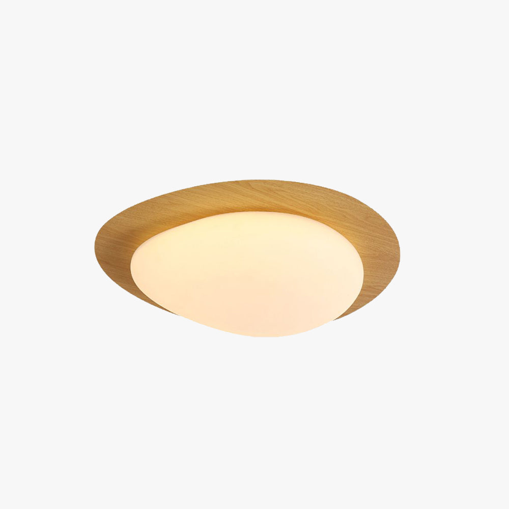 Modern Flush Mount Ceiling Light With Walnut Or Natural Finish By Arisha