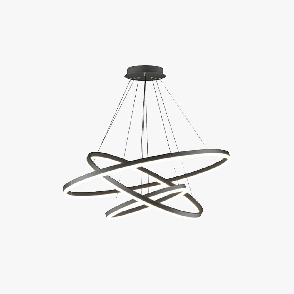 Pendant Light For Elegant Ambience Three Ring Black
